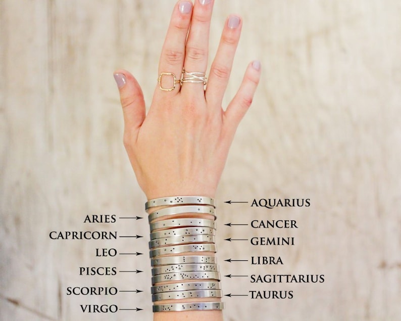 Bracelet Réglable Constellation En Cuir Tressé - Pendentif Horoscope - Bijou Unisexe - Cadeau Personnalisé