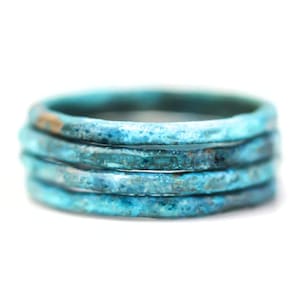 Stacking Rings / Patina Rings / Patina Jewelry / Stackable / Blue Ring / Blue Jewelry / Patina / Colorful Stacking Rings / Gifts / Blue