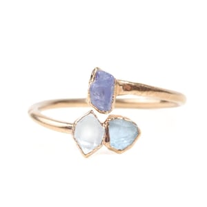 Birthstone Ring for Mom | Personalized Family Keepsake | Raw Stone | Grandma Gift