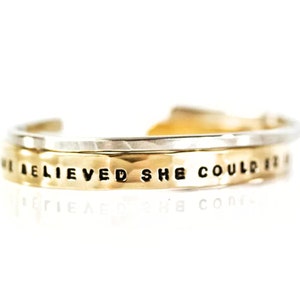 She Believed She Could So She Did / Graduation Gift For Her / Cuffs / Gift for Her / Cuff Set / Inspirational Gift / Graduation Gifts