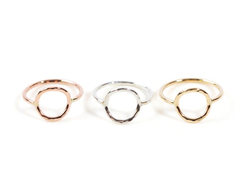 Pinky Ring / Mini Circle Ring / Simple Ring / Gold Circle Ring / Open Circle Ring / Midi Ring / Toe Ring / Gift for Her / Minimalist Ring image 2