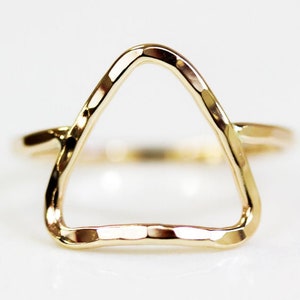 Triangle Ring / Simple Ring / Simple Delta Ring / Open Delta Ring / Gold or Rose or Silver Simple Ring / Boho / Chic / Simple Ring imagem 5