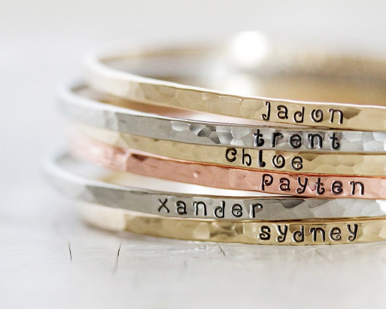 Personalized Gift For Mom / Mothers Day Gift / Custom Name / Personalized / Gift for Her / Graduation / Name Bangles / Unique Gift For Mom 