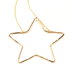 Halskette Stern / Auffällige offene Sternkette / Himmlischer Schmuck / Gold Halskette / Sternkette Silber / Handgemachte Halskette / Geschenk für Sie