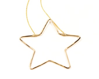 Star Necklace / Bold Open Star Necklace / Celestial Jewelry / Gold Star Necklace / Silver Star Necklace / Handmade Necklace / Gift for Her