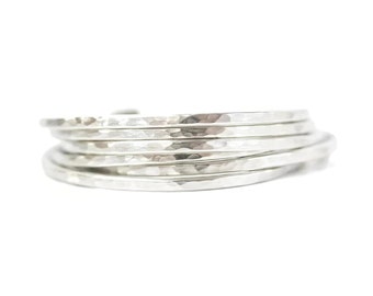 6pcs Stackable Silver Cuff Bracelet Gift Jewelry Silver - Etsy