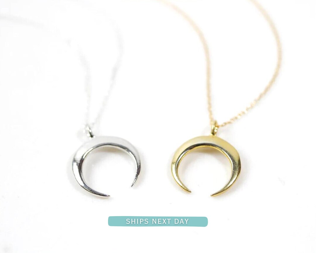 Crescent Moon Necklace Moon Necklace Crescent Moon Sterling