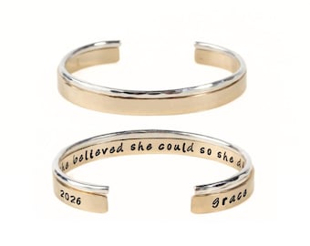Graduation Gifts / Personalized Gifts for Her / She Believed She Could So She Did / Inspirational Bracelet / Graduation Gift for Her / GOLD