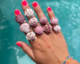 Silber Mermaid Muschel Ringe