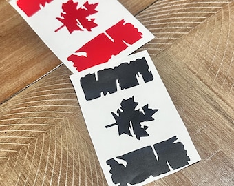 Distressed Canada flag all weather decals for Car window , laptop, etc.