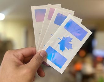 Canada Flag Holographic car decal, laptop stickers.