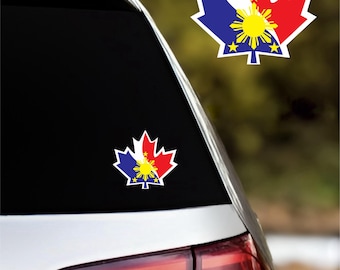 Filipino Canadian flag Car decal, Philippine and canada flag .