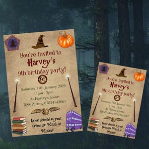 Harry Potter birthday party invitation