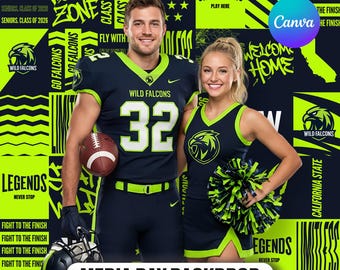 Editable Sports Media Day Backdrop Template | 38 Designs | 8.5×11 & 11×17 | Canva (FREE)