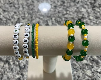 Packers-Inspired Game Day Bracelets — Handmade in Green Bay Colors!
