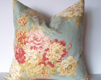 blue floral pillow etsy