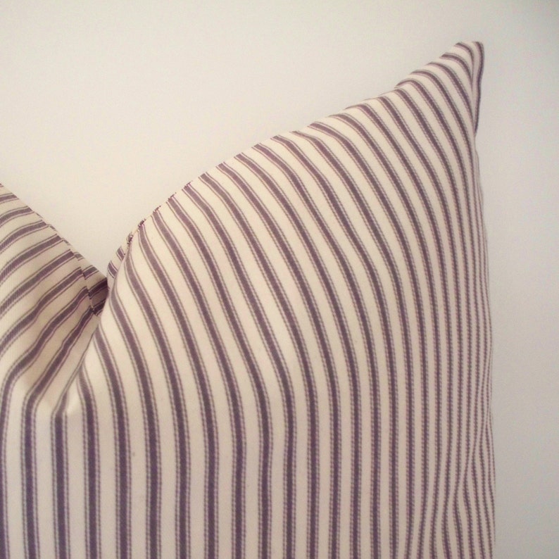 Gray Ticking Stripe Pillow Cover Ticking Stripe Farmhouse Etsy