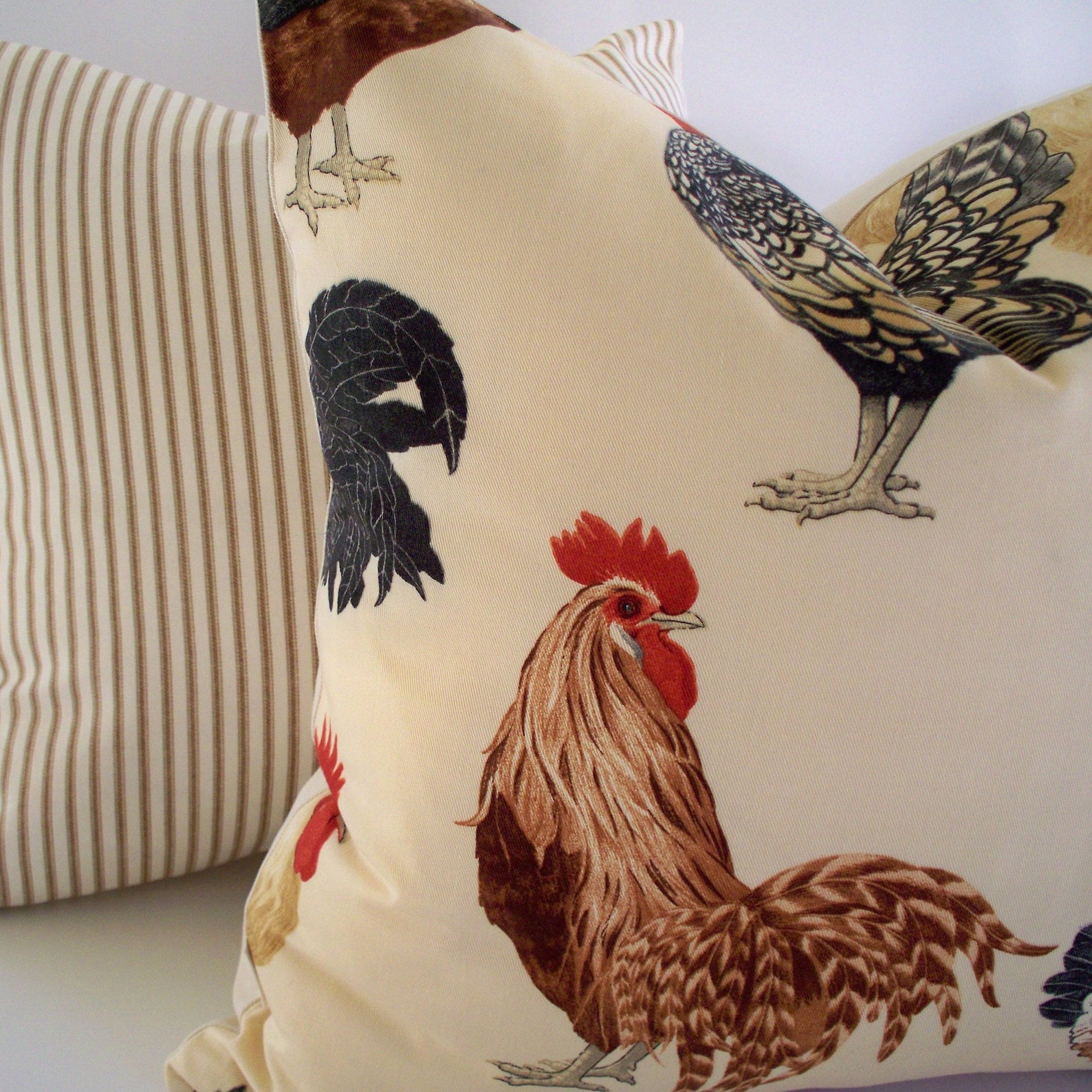 Rooster Pillow Cover Chicken Pillow Hen Pillow Farmhouse Etsy