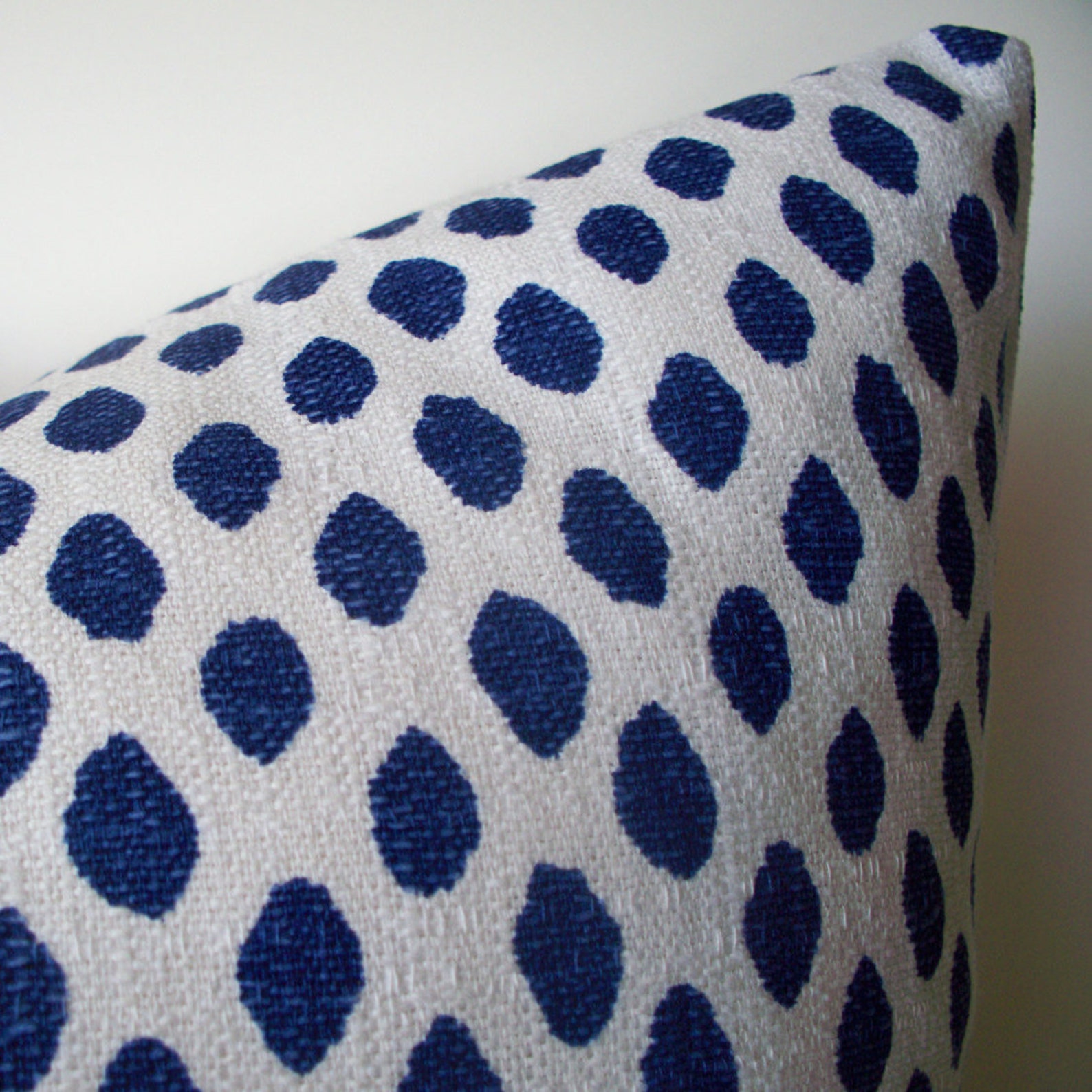 Navy Dots Pillow Indigo Blue Dots Pillow Cover Ikat Dot Etsy