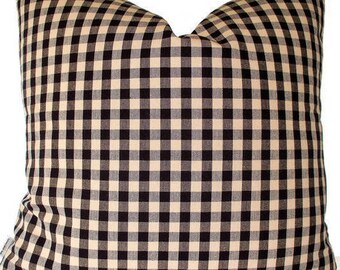 black and white gingham throw pillows