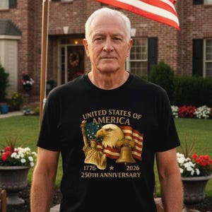 Statue of liberty eagle 250th anniversary unisex t-shirt, america army vet shirt, patriotic tee, veteran gift, usa flag top