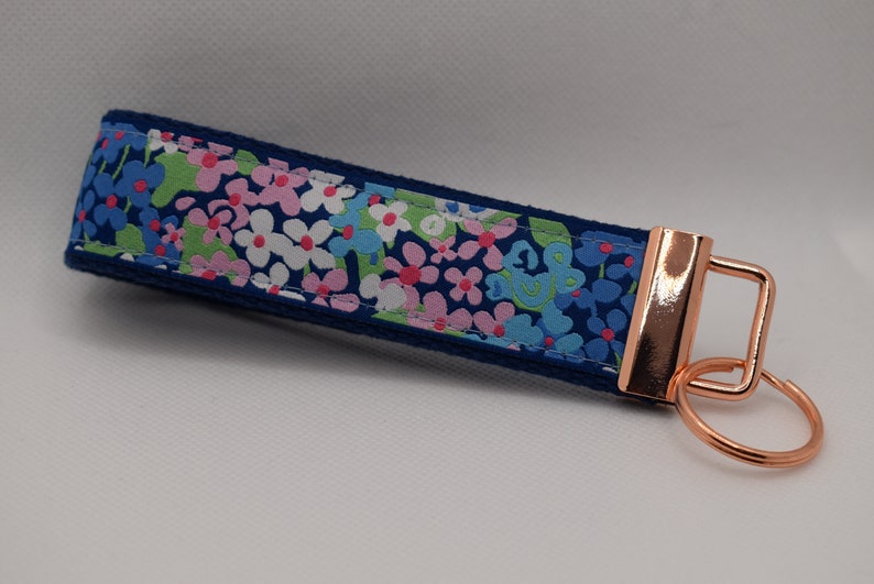 Keyfob wristlet key fob Country Flowers Shipping includedReady to Ship