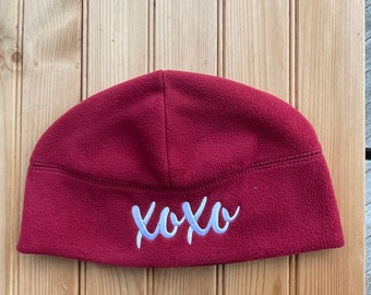 Embroidered fleece beanie