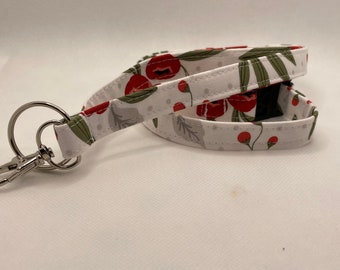 fabric lanyard -  keys- whistle - ID Badge - Breakaway clasp