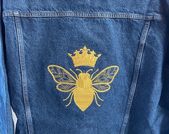 Embroidered Denim Jacket / Queen Bee