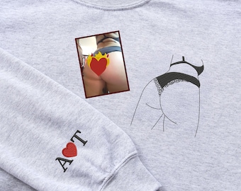 Custom Spicy Embroidered Sweatshirt, Couples Anniversary Gift