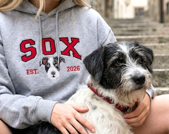 Womens Sweater With Dog Design - Custom Embroidered Dog Portrait Sweatshirt With Dog Image - Dog Memorial Gifts For Loss Of Dog,Dog Mom Gift