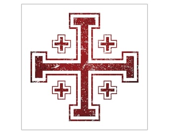 Adesivo Sticker Croce Di Gerusalemme Templare Bandiera Crociate - Foto 11