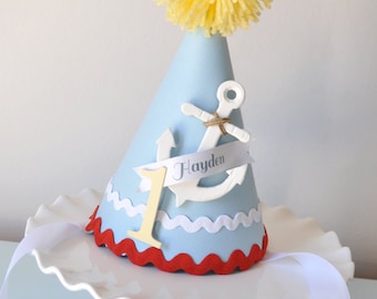 Nautical Anchor Birthday Party Hat, Under the Sea Party Hat