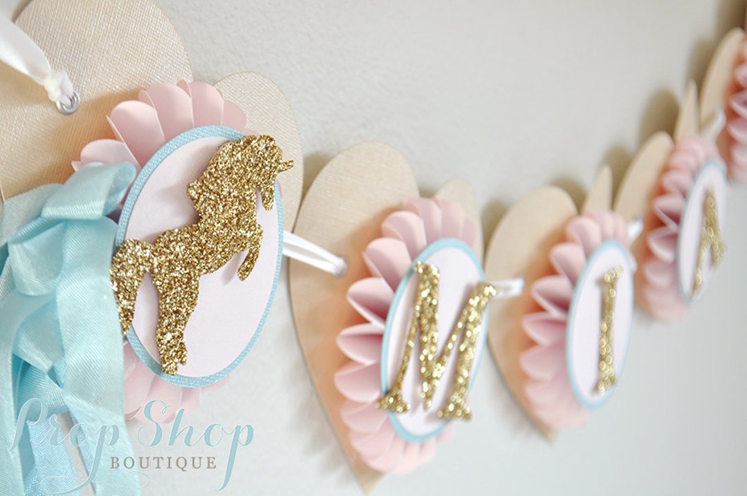 Unicorn Birthday Banner, Unicorn Baby Shower, Unicorn High Chair Banner ...