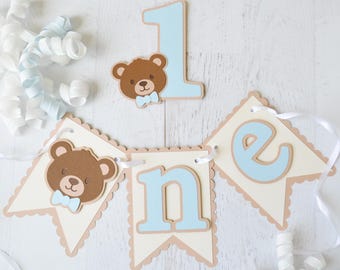 Pink Teddy Bear ONE Banner | Beary First Birthday Party - Etsy