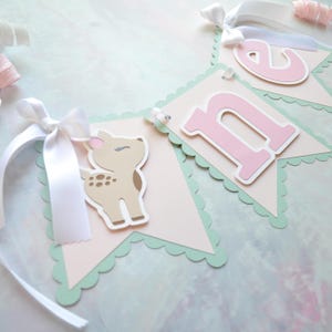Pink Woodland 1st Birthday Banner: One-Deer-Ful High Chair Decor