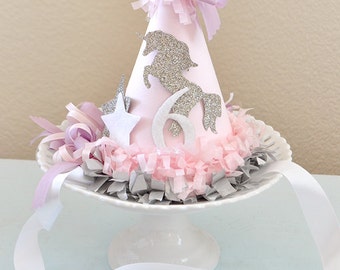 Unicorn Birthday Party Hat, Twinkle Little Star Birthday