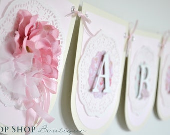 Floral Birthday Banners, Floral high chair banner, Floral Cake Smash