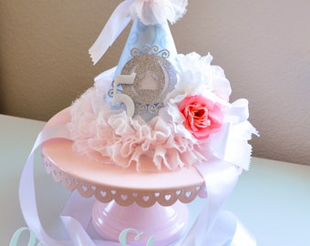 Cinderella Princess First Birthday Party Hat, Princess Party Decor, Princess Birthday Outfit