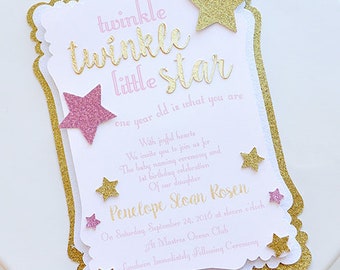 Twinkle Little Star Birthday Invitations, Twinkle Little Star Invite, Twinkle Little Star Birthday