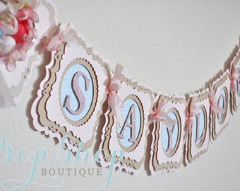 Floral Birthday Banner, Floral High Chair Banner, Floral Cake Smash, Floral Baby Shower Banner