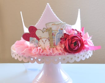 Alice in Wonderland Birthday Crown, Queen of Hearts Birthday Crown, Valentine's Day Birthday Crown