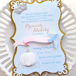 Girl's Cinderella Birthday Invitations