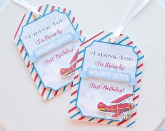 Airplane Thank you Tags, Airplane Favor Tags, Airplane Gift Tags