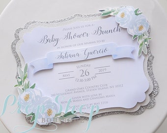 Baby Shower Invitation, Blue Baby Shower, Boy Baby Shower Invitation