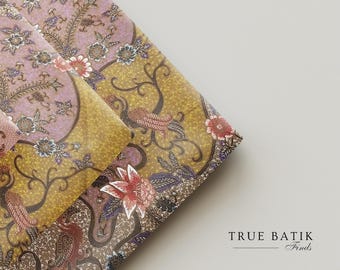 Handgezeichneter Batik Stoff - indonesische javanische Blumenbaumwolle