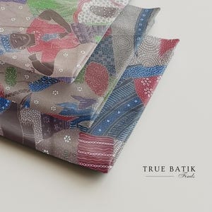 Handritad Batik Tulis: Motivberättelse Wayang Tanahan Cecek Sawut, javanesisk batik (250 x 105 cm)