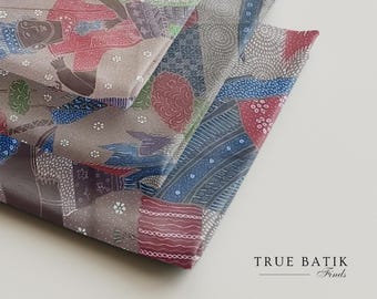 Handgezeichnete Batik Tulis: Motiv Erzählung Wayang Tanahan Cecek Sawut, javanische Batik (250 x 105 cm)