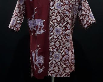 Moderne Mix Floral Tier Baumwolle Batik Shirts