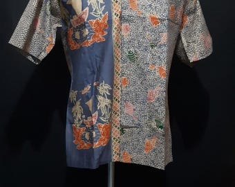 Moderne Mix Floral Geometrische Baumwolle Batik Shirts